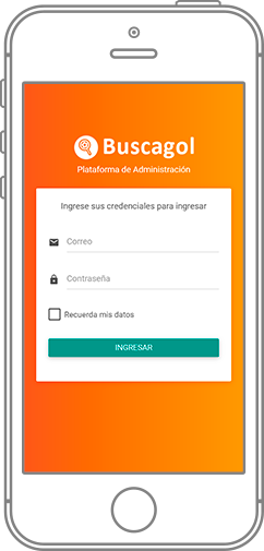 Buscagol admin smartphone